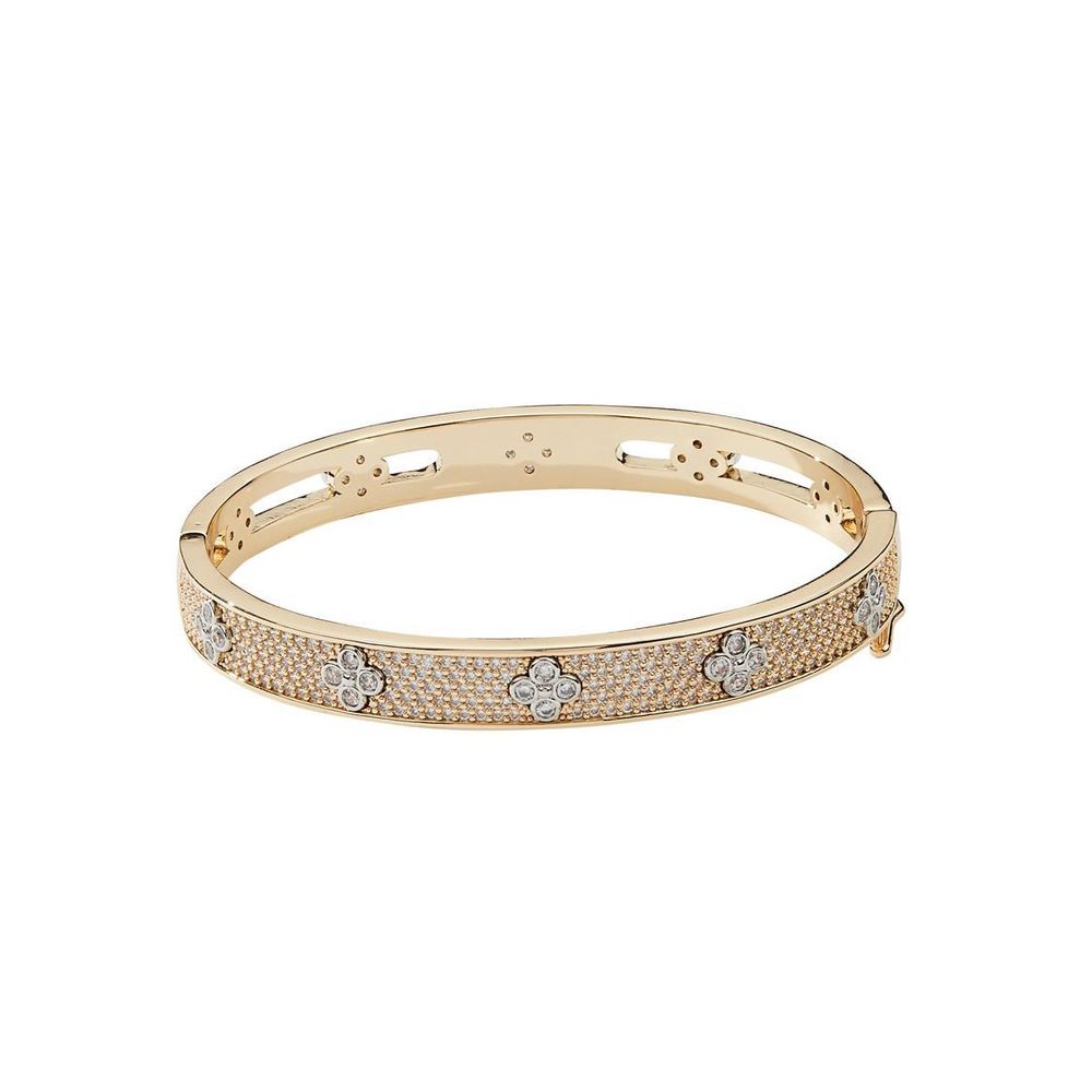 NWT FASHIONABLE ROYAL BRACELET DUEL LOOK GOLD METAL BLING CLASP